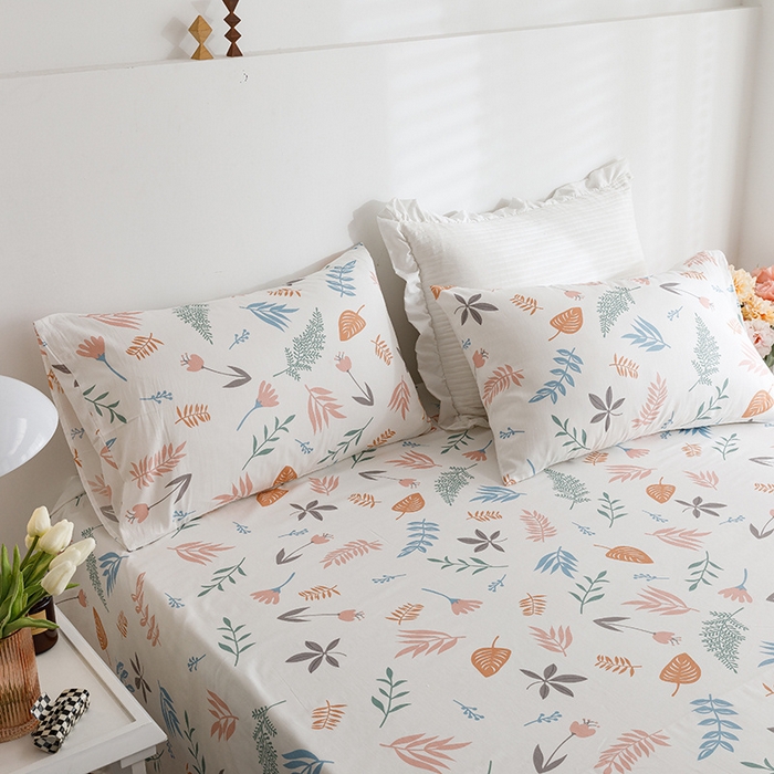 91家纺网 家纺一手货源 找家纺 莱宁被业 2023新款13070纯棉夏凉被全棉夏被四件套 朵拉花园