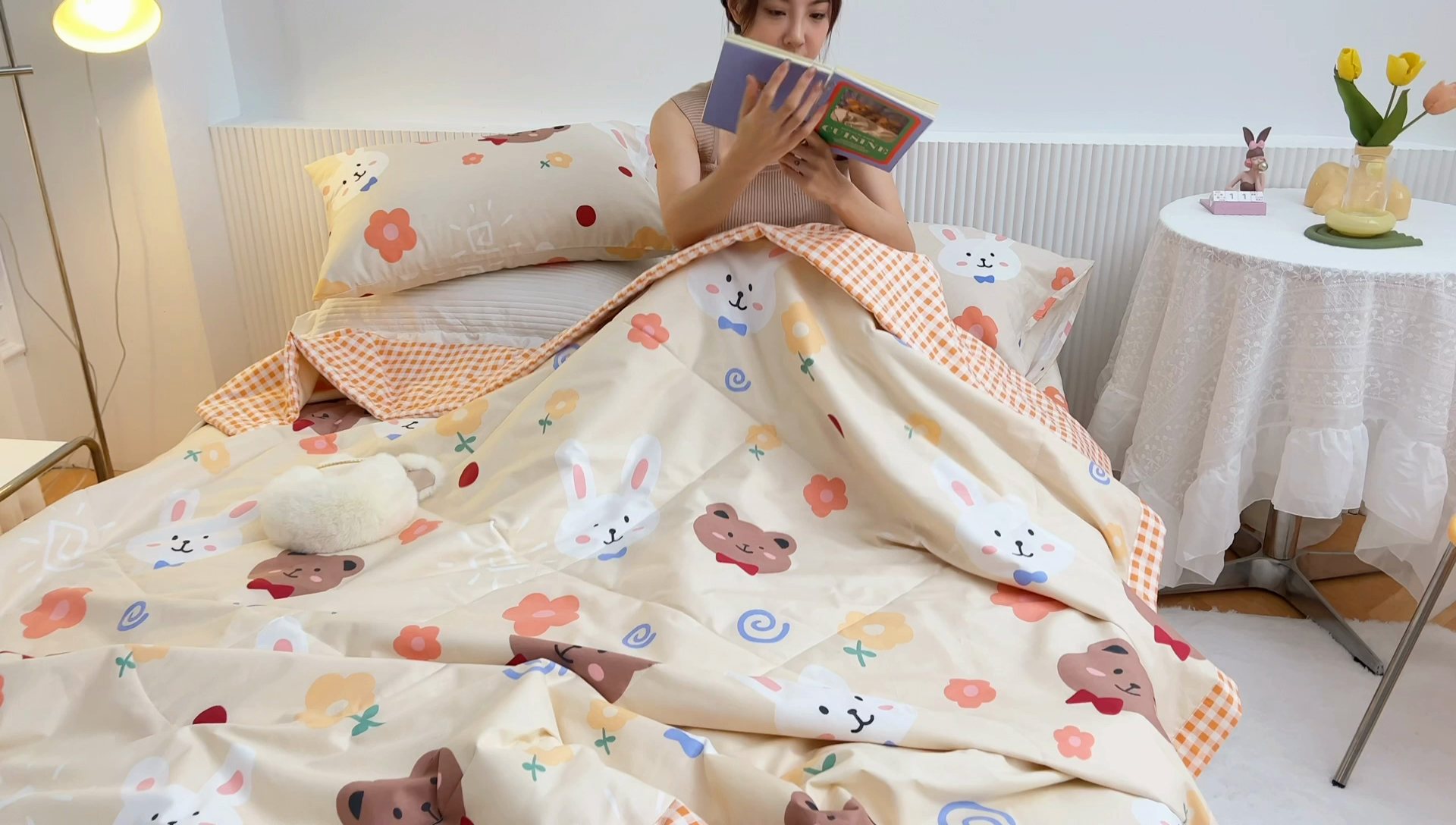 91家纺网 家纺一手货源 找家纺 莱宁被业 2023新款13070纯棉夏凉被全棉夏被四件套 贩卖蜜糖