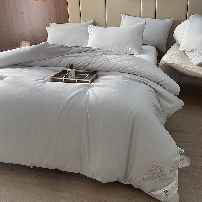 91家纺网 家纺一手货源 找家纺 蓝庭 2023新款提花抗菌被子被芯夏被空调被春秋被冬被 灰色