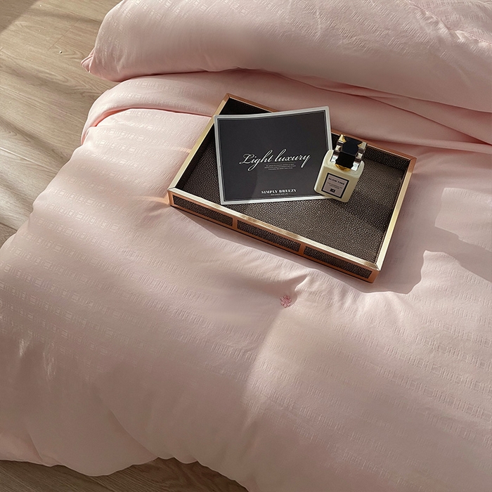 91家纺网 家纺一手货源 找家纺 蓝庭2023新款提花抗菌被子被芯夏被空调被春秋被冬被 粉色