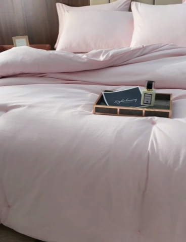 91家纺网 家纺一手货源 找家纺 蓝庭2023新款提花抗菌被子被芯夏被空调被春秋被冬被 粉色