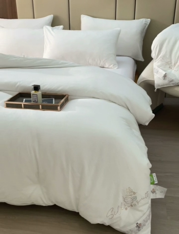 91家纺网 家纺一手货源 找家纺 蓝庭2023新款提花抗菌被子被芯夏被空调被春秋被冬被 白色