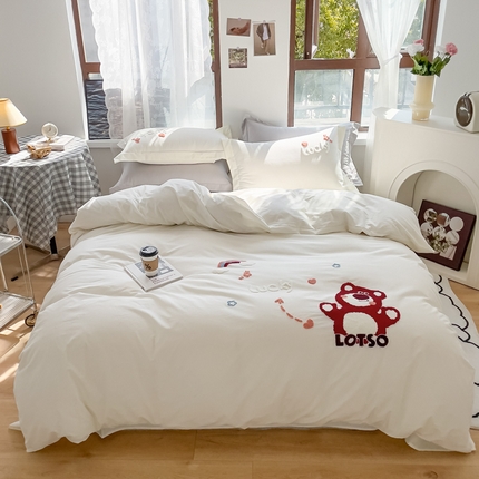 91家纺网 家纺一手货源 找家纺 2025新款直播爆款全新全棉毛巾绣四件套