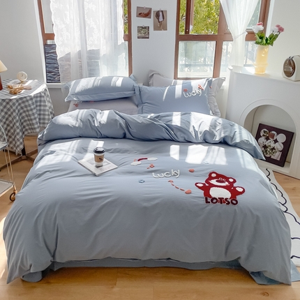 91家纺网 家纺一手货源 找家纺 2025新款直播爆款全新全棉毛巾绣四件套