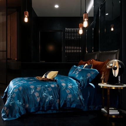 91家纺网 家纺一手货源 找家纺 2025新款色织大提花全真丝桑蚕丝四件套