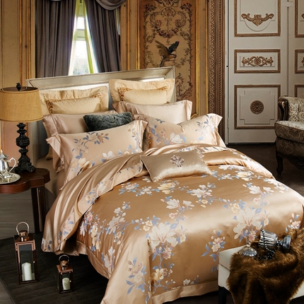 91家纺网 家纺一手货源 找家纺 2025新款色织大提花全真丝桑蚕丝四件套