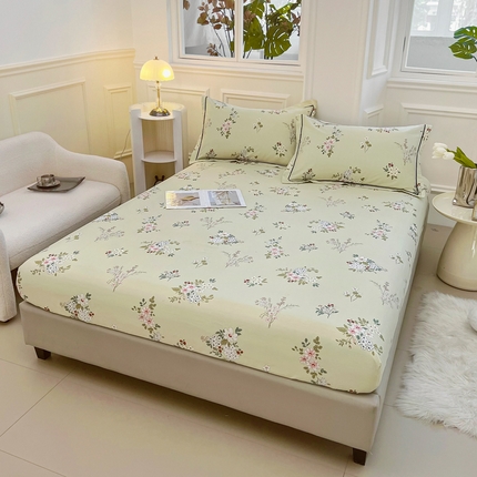新款60支13376纯棉印花四件套系列-单床笠 春日蜜糖