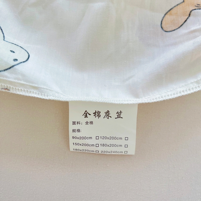 91家纺网 家纺一手货源 找家纺 新款60支13376纯棉印花四件套系列-单床笠 兔宝宝