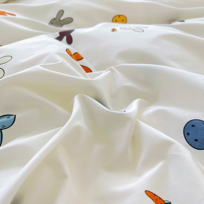 91家纺网 家纺一手货源 找家纺 新款60支13376纯棉印花四件套系列-单床笠 兔宝宝