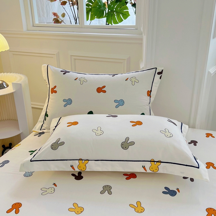 91家纺网 家纺一手货源 找家纺 新款60支13376纯棉印花四件套系列-单床笠 兔宝宝