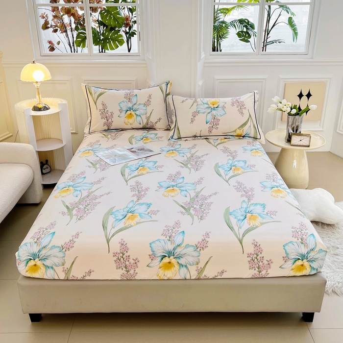 91家纺网 家纺一手货源 找家纺 新款60支13376纯棉印花四件套系列-单床笠 甜蜜蜜