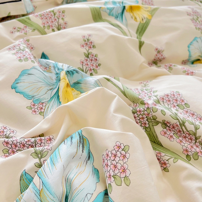 91家纺网 家纺一手货源 找家纺 新款60支13376纯棉印花四件套系列-单床笠 甜蜜蜜