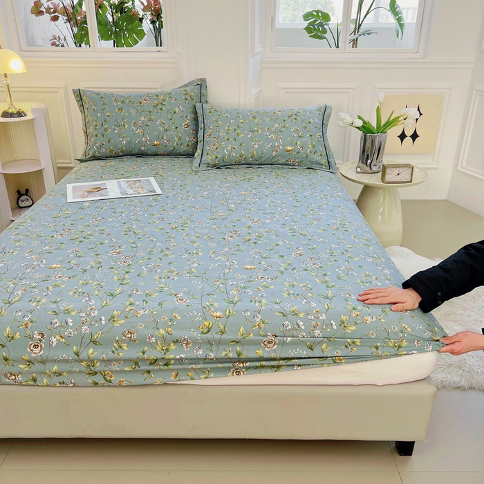 91家纺网 家纺一手货源 找家纺 新款60支13376纯棉印花四件套系列-单床笠 望春分