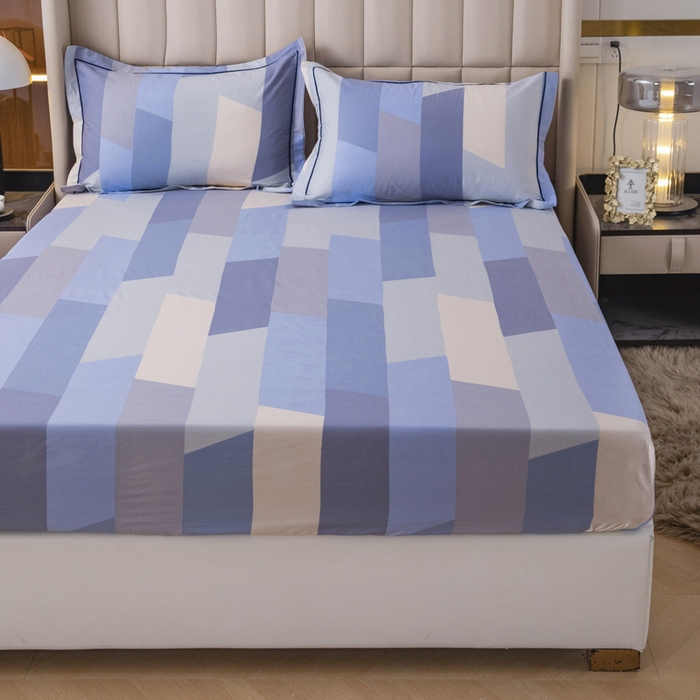 91家纺网 家纺一手货源 找家纺 新款60支13376纯棉印花四件套系列-单床笠 蔚来