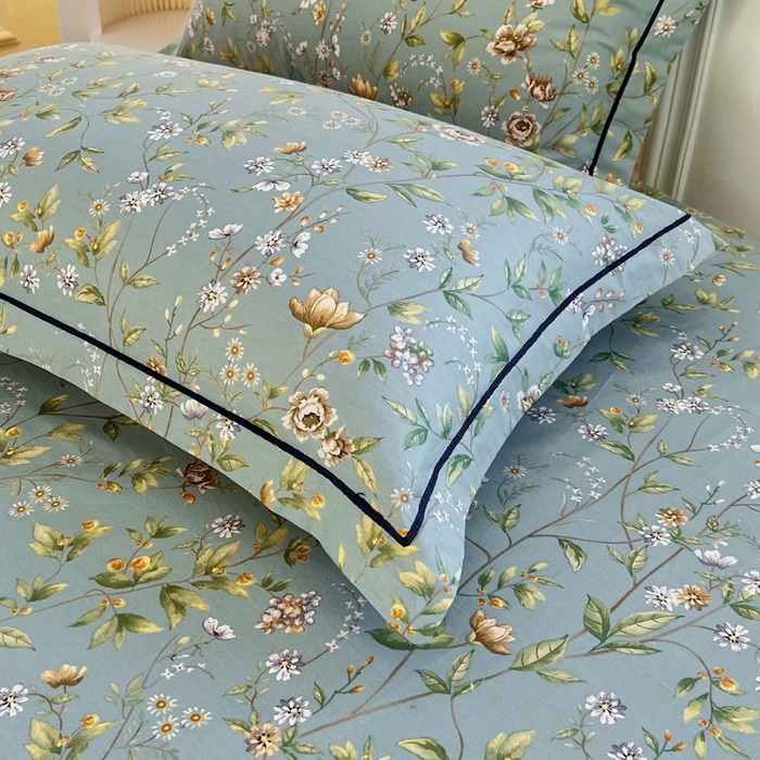 91家纺网 家纺一手货源 找家纺 新款60支13376纯棉印花四件套系列-单床笠 望春分