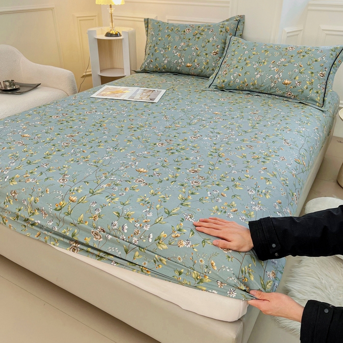 91家纺网 家纺一手货源 找家纺 新款60支13376纯棉印花四件套系列-单床笠 望春分