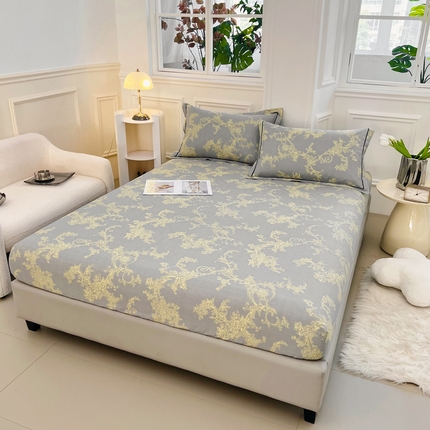 91家纺网 家纺一手货源 找家纺 新款60支13376纯棉印花四件套系列-单床笠 法尔曼