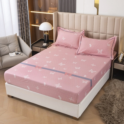 91家纺网 家纺一手货源 找家纺 新款60支13376纯棉印花四件套系列-单床笠 梦蝶