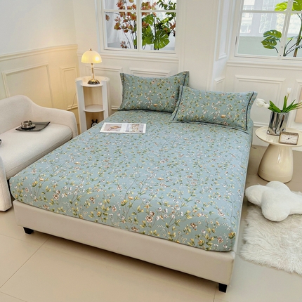 91家纺网 家纺一手货源 找家纺 新款60支13376纯棉印花四件套系列-单床笠 望春分