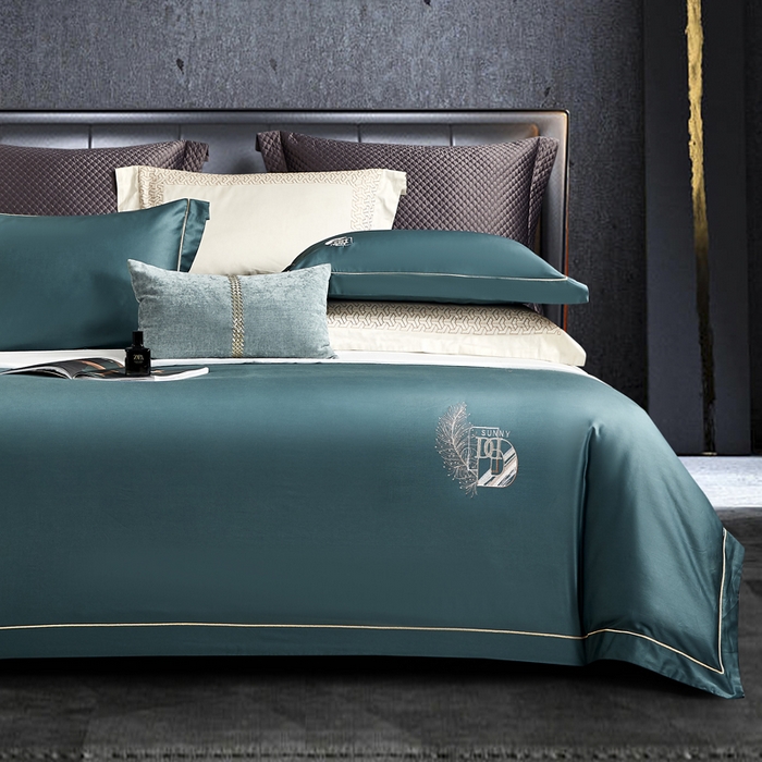 91家纺网 家纺一手货源 找家纺 （总）琉宿家纺 2023新款澳棉50s双股长绒棉绣花四件套露西亚刺绣系列