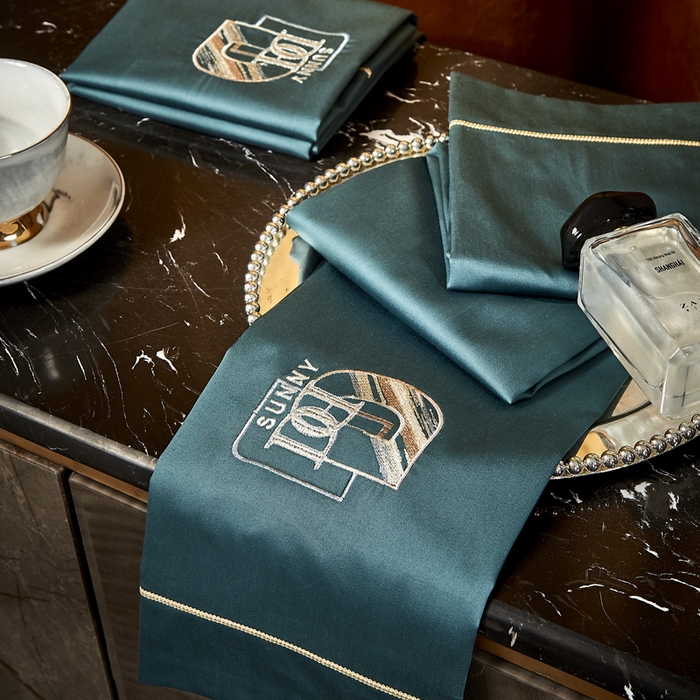 91家纺网 家纺一手货源 找家纺 （总）琉宿家纺 2023新款澳棉50s双股长绒棉绣花四件套露西亚刺绣系列