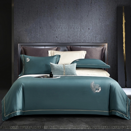 91家纺网 家纺一手货源 找家纺 （总）琉宿家纺 2023新款澳棉50s双股长绒棉绣花四件套露西亚刺绣系列