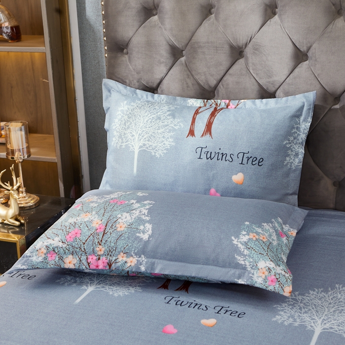 91家纺网 家纺一手货源 找家纺  爱一个家 2023新款植物羊绒四件套 清新绿叶