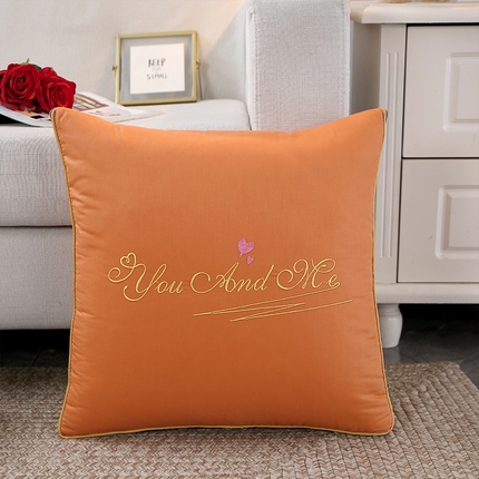 照世 2023新款 全棉简约系列抱枕被 橘色