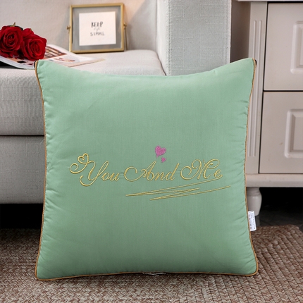 照世 2023新款 全棉简约系列抱枕被 青色