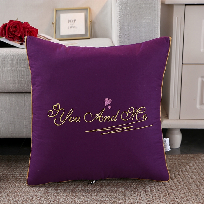 91家纺网 家纺一手货源 找家纺 照世 2023新款 全棉简约系列抱枕被 紫色