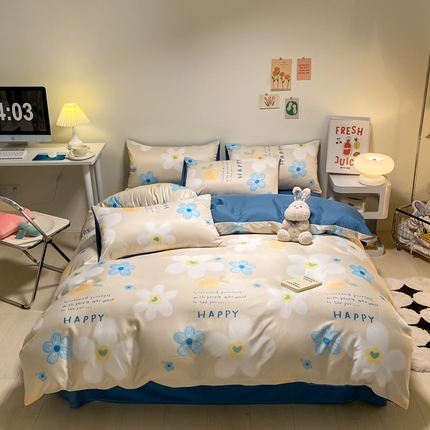 91家纺网 家纺一手货源 找家纺 （总）子钦 2023新款春夏水洗真丝四件套