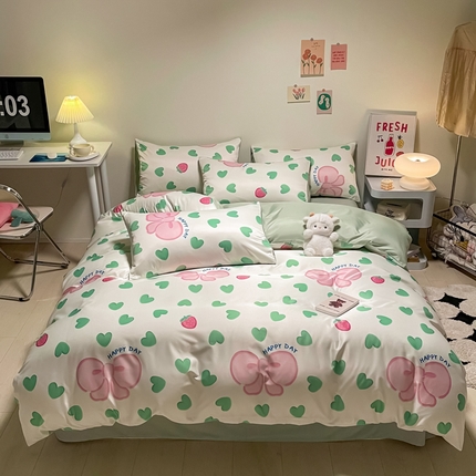 91家纺网 家纺一手货源 找家纺 （总）子钦 2023新款春夏水洗真丝四件套