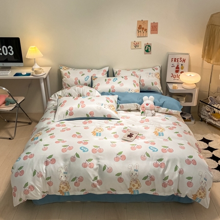 91家纺网 家纺一手货源 找家纺 （总）子钦 2023新款春夏水洗真丝四件套