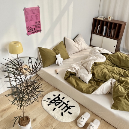 91家纺网 家纺一手货源 找家纺 （总）六巷胡同 2023新款小红书博主风条纹全棉水洗棉纯棉四件套