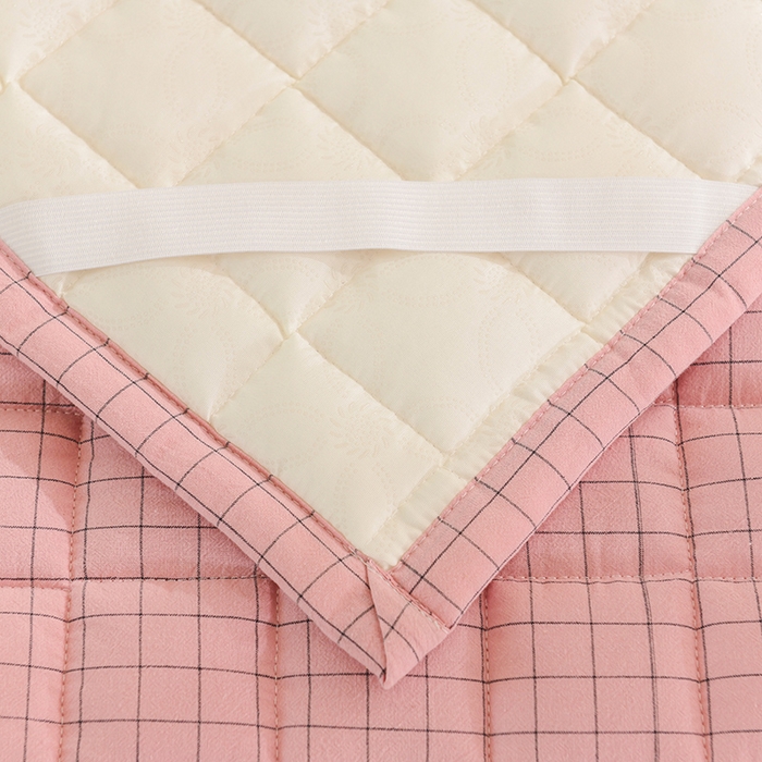 91家纺网 家纺一手货源 找家纺 恋绒 2023新款A类全棉色织水洗棉床垫软床垫床褥垫子 水洗棉-豆沙格