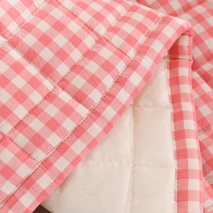 91家纺网 家纺一手货源 找家纺 恋绒 2023新款A类全棉色织水洗棉床垫软床垫床褥垫子 水洗棉-粉格