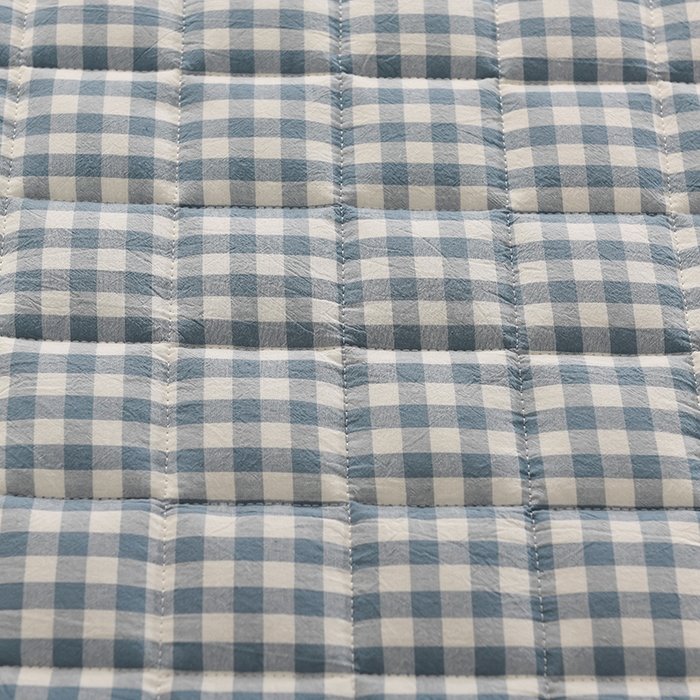 91家纺网 家纺一手货源 找家纺 恋绒 2023新款A类全棉色织水洗棉床垫软床垫床褥垫子 水洗棉-蓝格