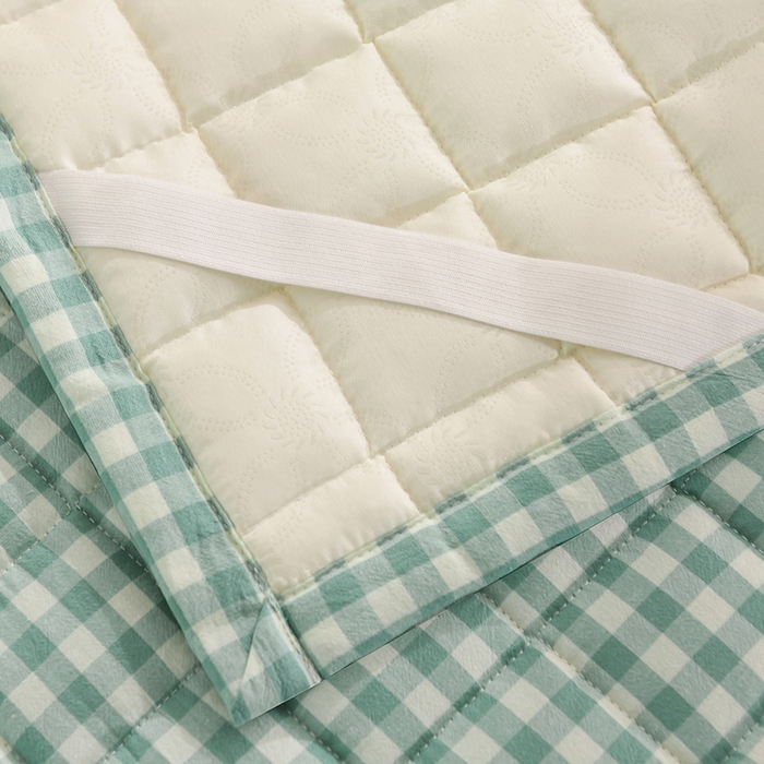 91家纺网 家纺一手货源 找家纺 恋绒 2023新款A类全棉色织水洗棉床垫软床垫床褥垫子 水洗棉-绿格