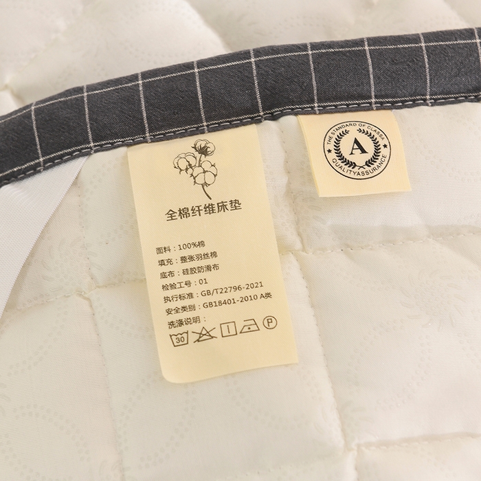91家纺网 家纺一手货源 找家纺 恋绒 2023新款A类全棉色织水洗棉床垫软床垫床褥垫子 水洗棉-深灰格