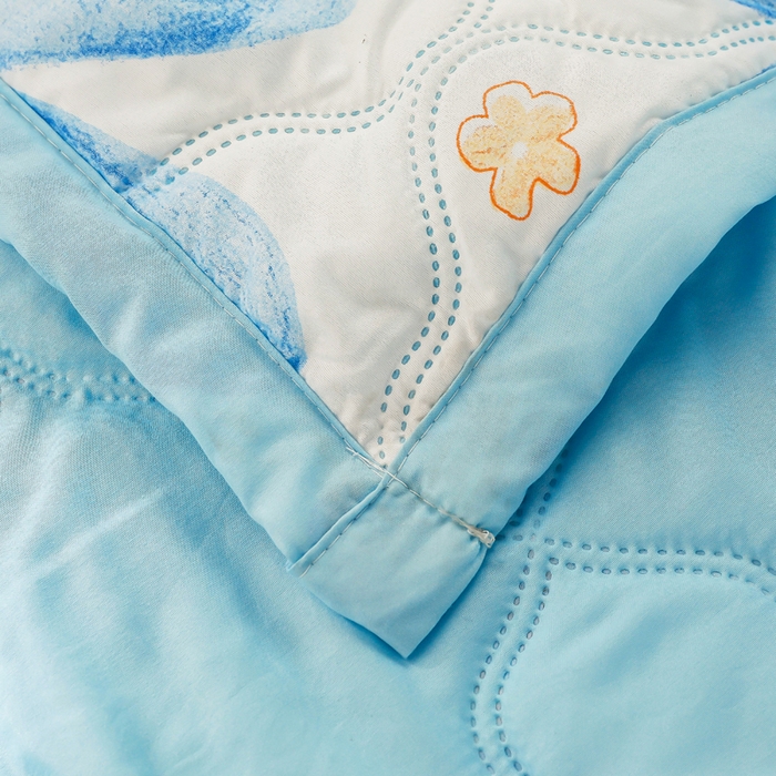 91家纺网 家纺一手货源 找家纺 被多多 2025新款亲肤透气水洗棉夏被 浅浅花漾