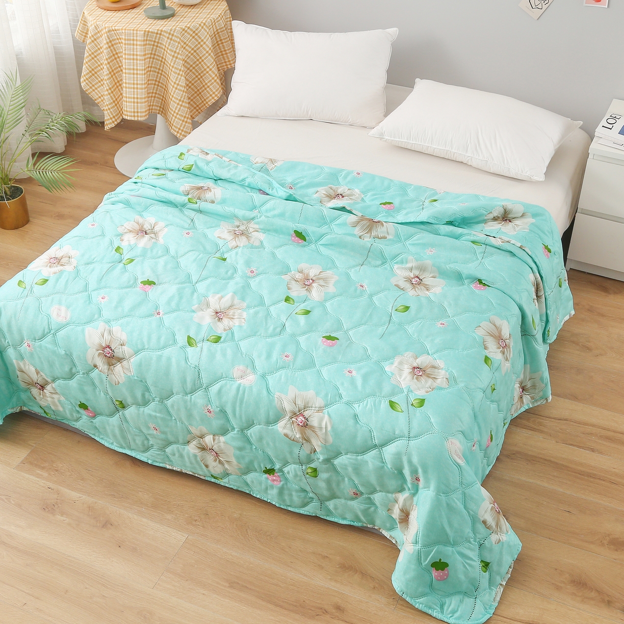 91家纺网 家纺一手货源 找家纺 被多多 2023新款舒适可水洗钻石绒夏凉被 镜中花