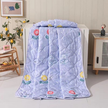 被多多 2023新款舒适可水洗钻石绒夏凉被 紫色黄花