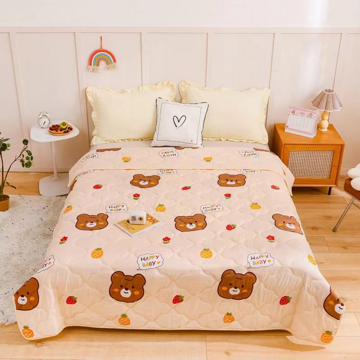 91家纺网 家纺一手货源 找家纺 被多多 2023新款舒适可水洗钻石绒夏凉被 小熊