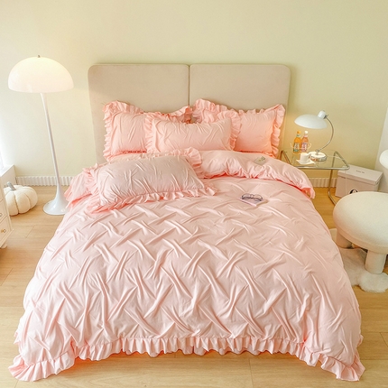 韩都家居 2023新款韩版工艺款床裙款雪梨系列四件套 雪莉-浅玉