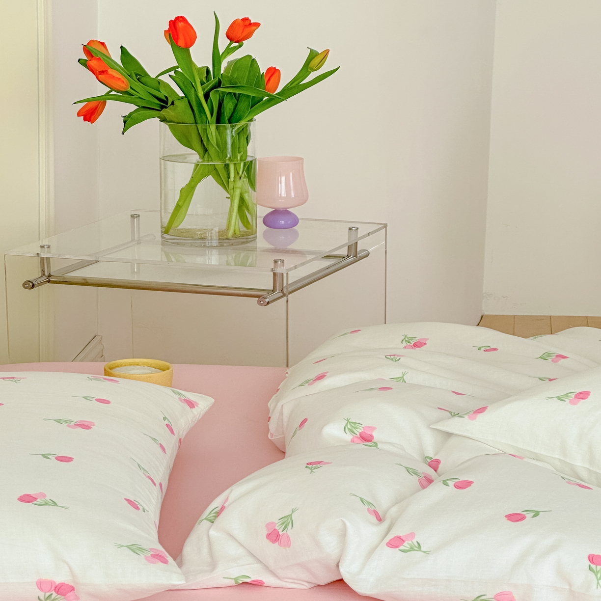 91家纺网 家纺一手货源 找家纺 黛馨 2025新款A类小清新双层纱四件套（实拍）仙子