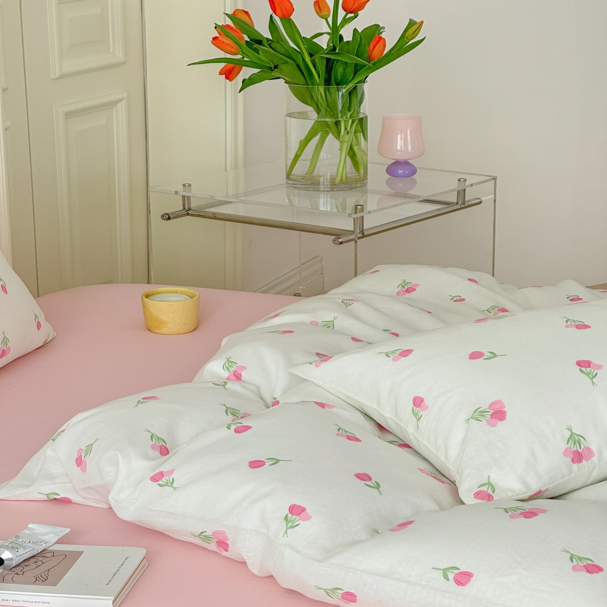 91家纺网 家纺一手货源 找家纺 黛馨 2025新款A类小清新双层纱四件套（实拍）仙子