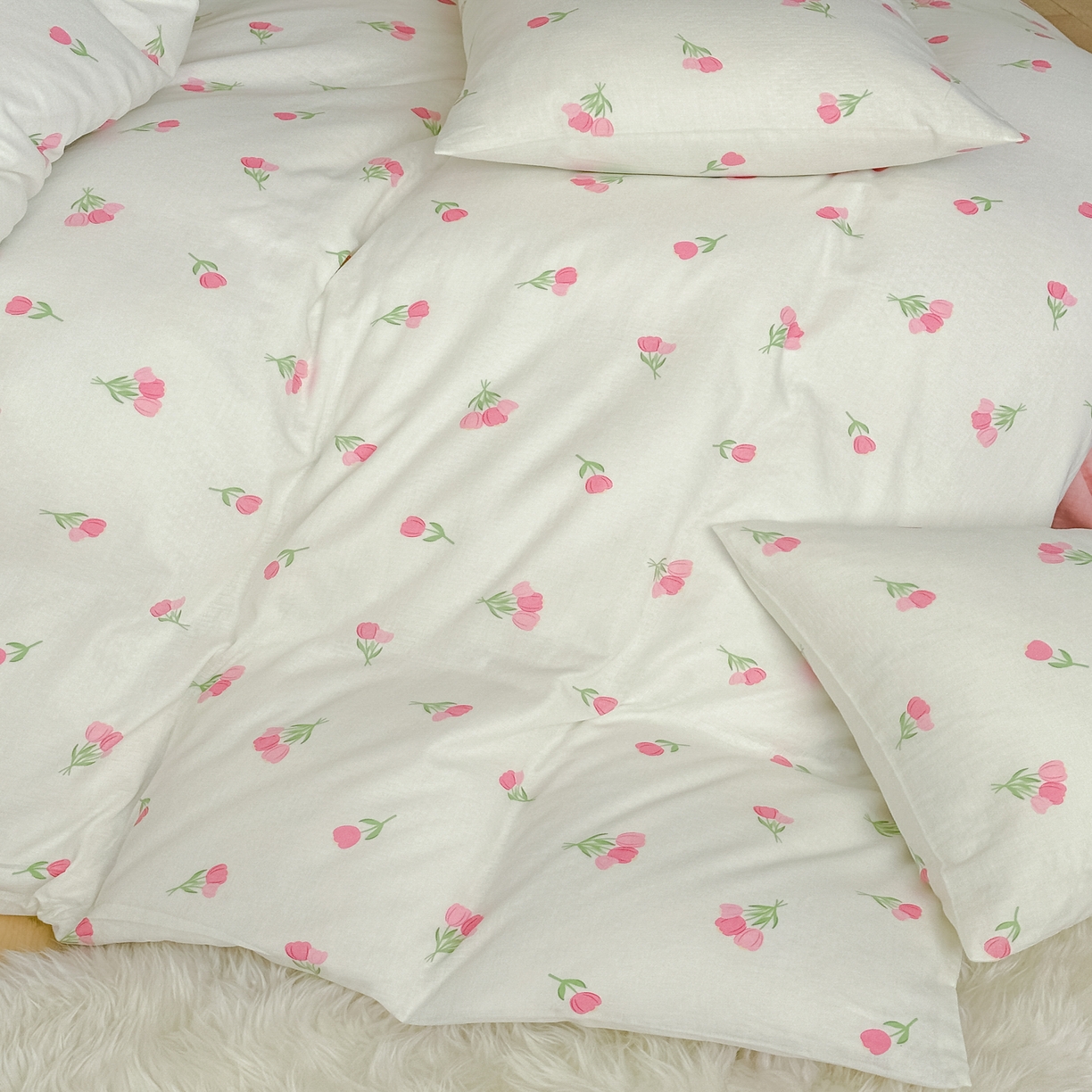 91家纺网 家纺一手货源 找家纺 黛馨 2025新款A类小清新双层纱四件套（实拍）仙子