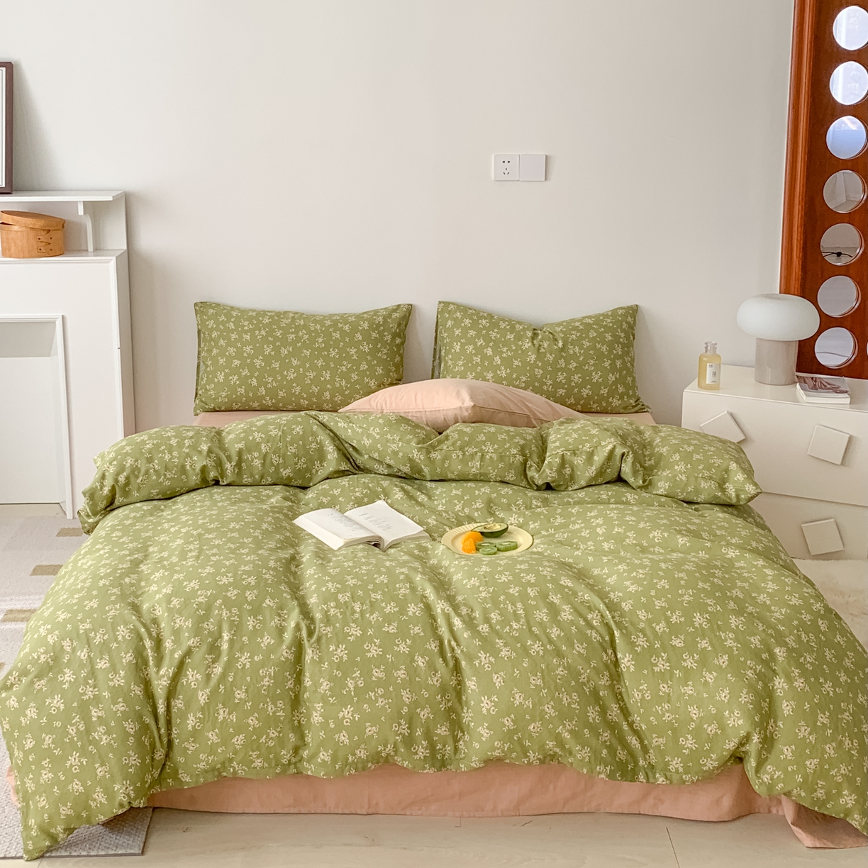 91家纺网 家纺一手货源 找家纺 黛馨 2025新款A类小清新双层纱四件套（实拍）琳达