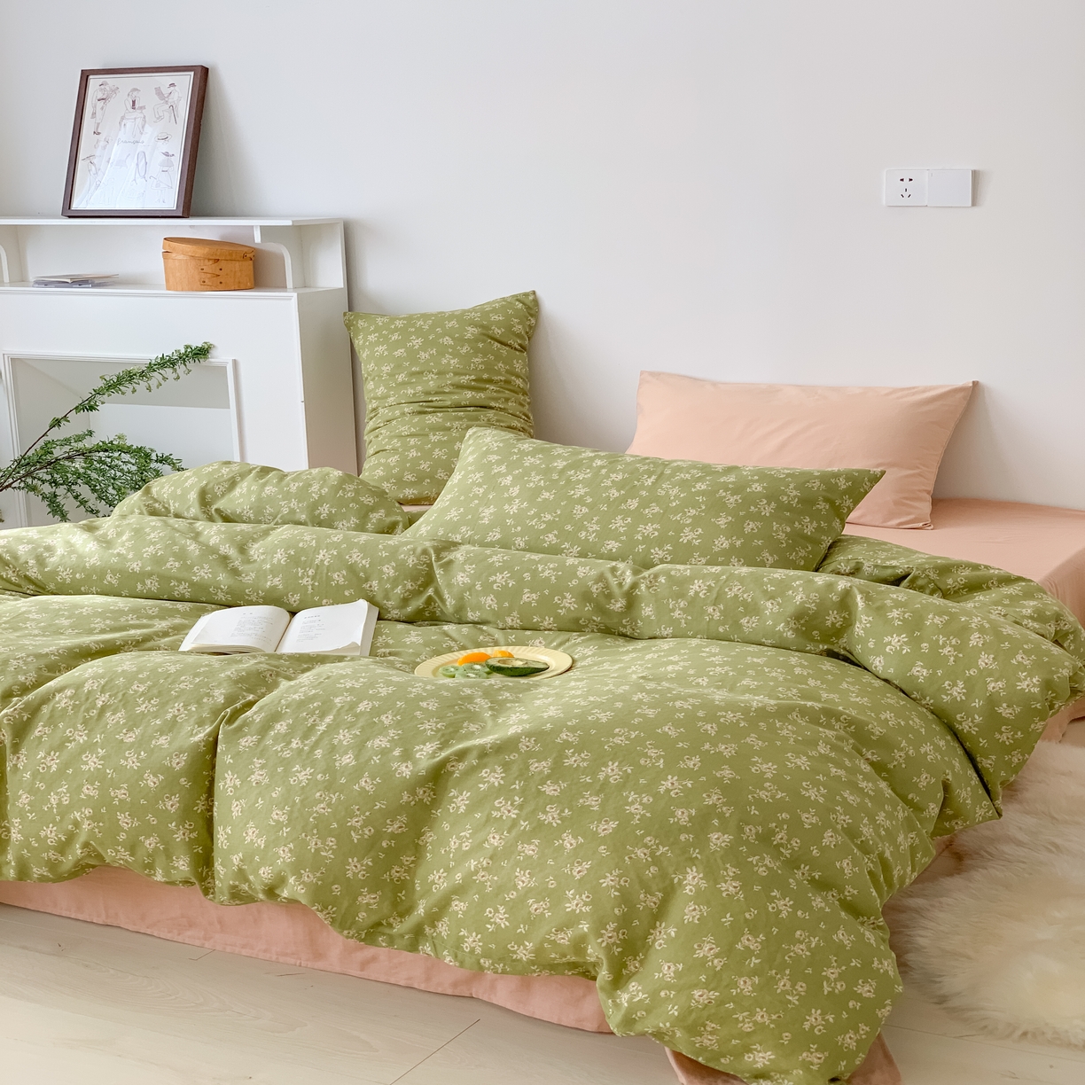 91家纺网 家纺一手货源 找家纺 黛馨 2025新款A类小清新双层纱四件套（实拍）琳达