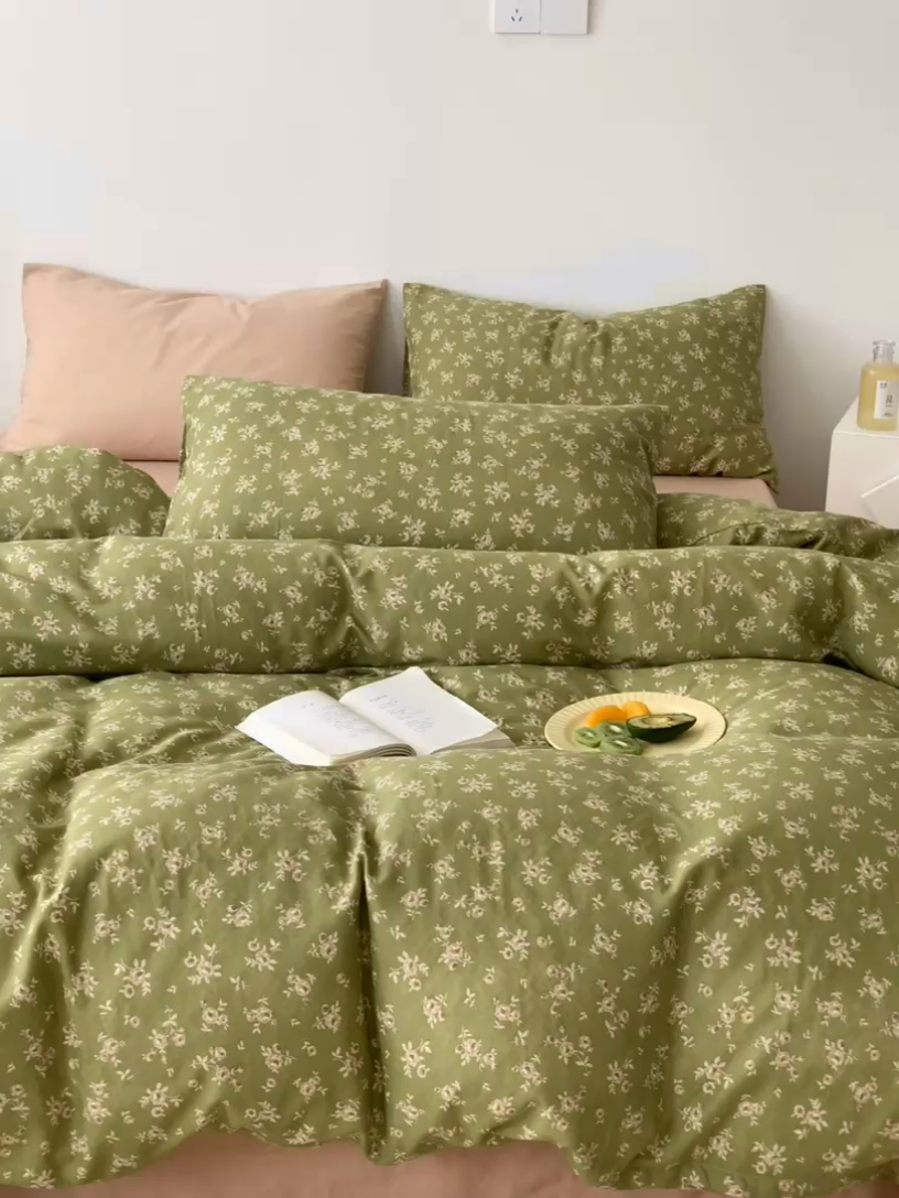 91家纺网 家纺一手货源 找家纺 黛馨 2025新款A类小清新双层纱四件套（实拍）琳达